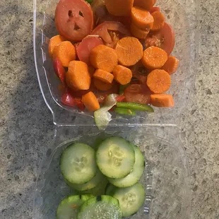 The "cucumber salad" I separated the cucumbers from the rest and there's only 12 slices