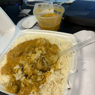 Rice and tiki Lamb Tikka Masala