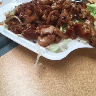 a plate of food on a table