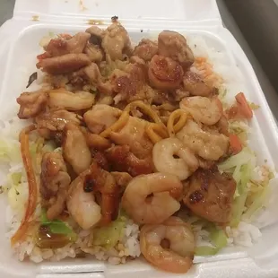Shrimp and chicken teriyaki