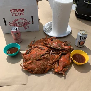 Steamed crabs