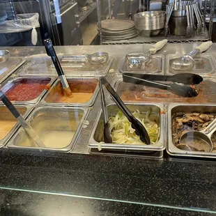 Meat and sauce options