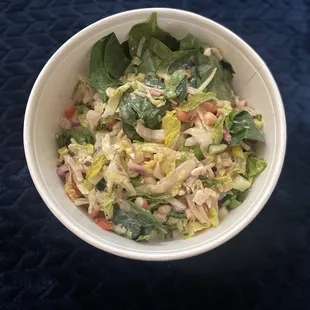 Large salad w/fresh ingredients and raspberry vinaigrette 5 Star!!!