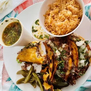 a plate of mexican food