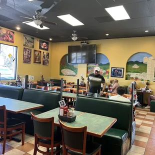 the dining area of the restaurant