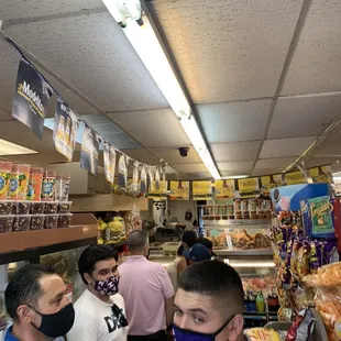 customers wearing face masks