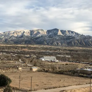 View of the Sandia Mountains from our room.