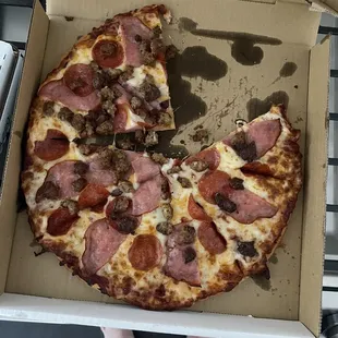 This is their idea of extra extra pepperoni and well done