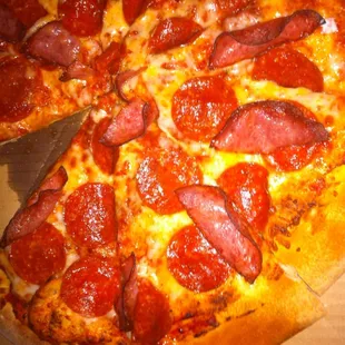 a pepperoni pizza