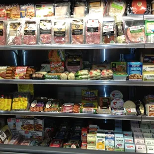 shelves of food