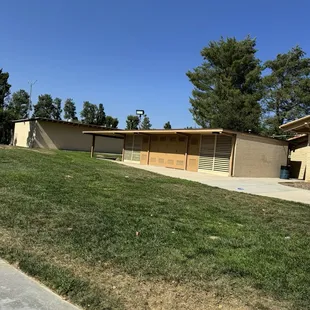 Bathrooms and green grass