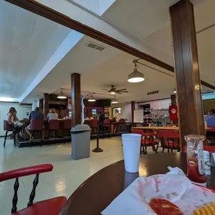 the inside of a restaurant