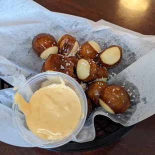 Pretzel bites with beer cheese