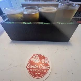 A standard flight and sticker pic