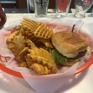 Cheeseburger and fries