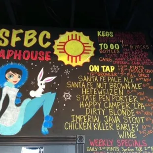 the menu for the taphouse