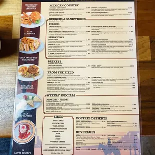 Lunch menu