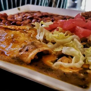 a plate of mexican food
