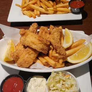 The bison burger and the fish and chips. Amazing