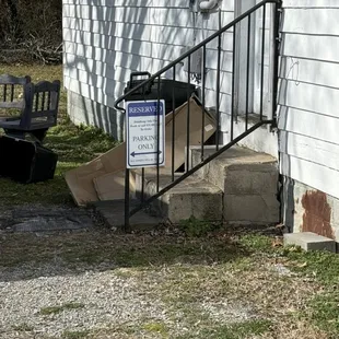Yes, there is handicap parking ... but steps both side and front.