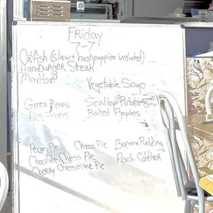 Today&apos;s full menu
