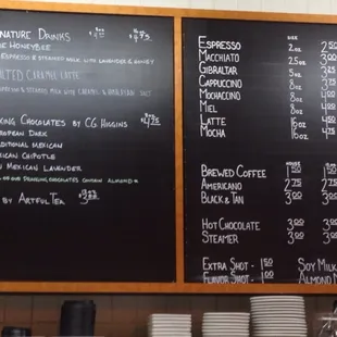 Drink menu