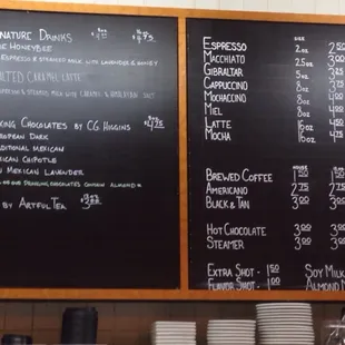 Drink menu