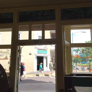 the entrance to the restaurant