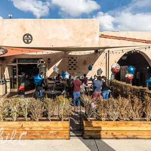 One side of the patio