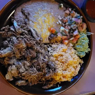 Carnitas con Mole, comes with tortillas