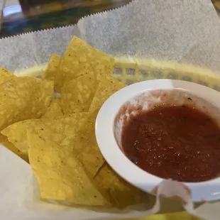 Nice thick warm chips and salsa