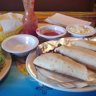 Tacos al carbon. I asked for the cheese, but they had no problem giving it to me.
