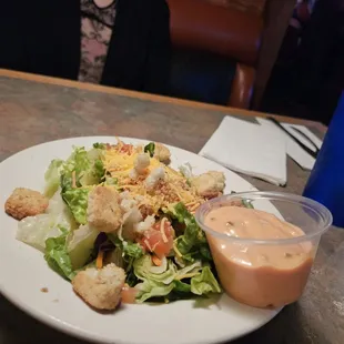 Side Salad with Thousand Island Dressing