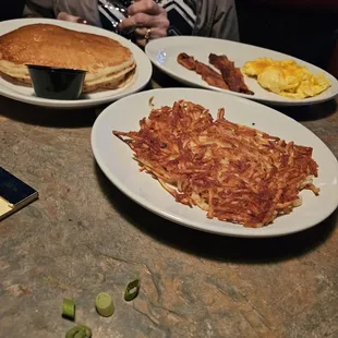 Two Eggs,  Pancakes, Bacon Special with Hash Boiwns