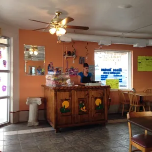 the dining area of the restaurant