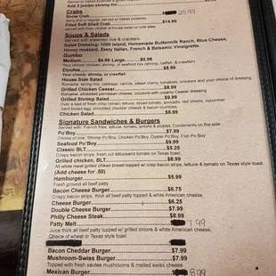 the menu