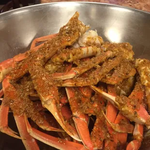 Special Garlic Butter Snow Crabs/ the sauce was so good I wanted to dip everything in it.