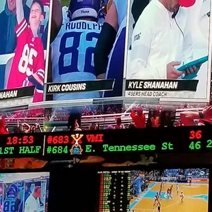 the scoreboard and the score