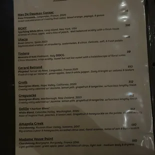 menu