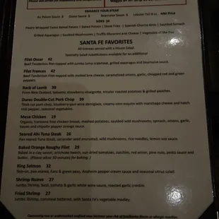 menu