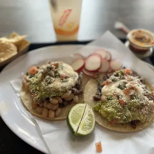 two tacos on a plate