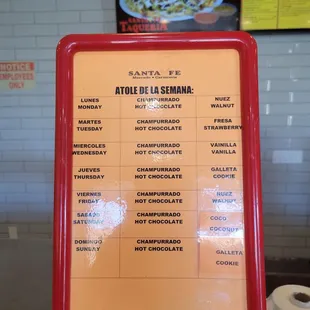 Champurado menu!