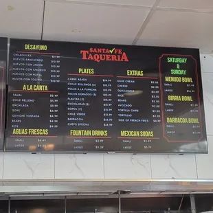 menu