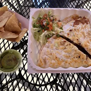 Al pastor quesadilla: love the flavorful pork with onion and pineapple!