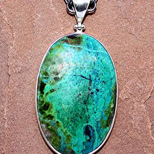 Starborn Creations Chrysacolla, Azurite pendant. Contemporary Jewelry