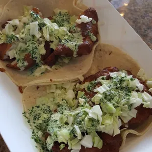 Fish and campechana  (with added cabbage and crema)