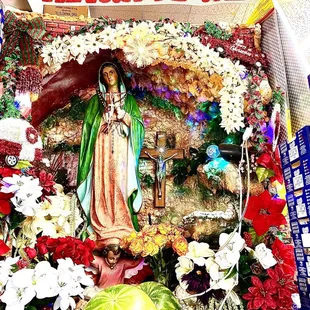 Upon entering you're greeted by this shrine paying homage to The Queen of Mexico!
