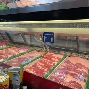 Meat counter.