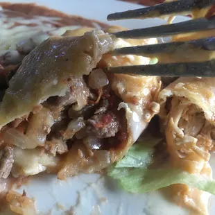 Chopped beef chimichanga