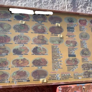 May 2021 menu at drive thru